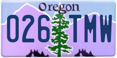 OR license plate 026TMW