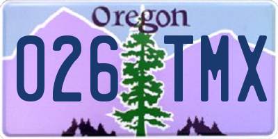 OR license plate 026TMX