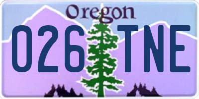 OR license plate 026TNE