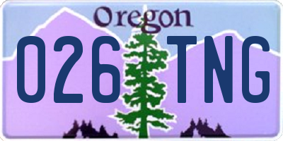 OR license plate 026TNG