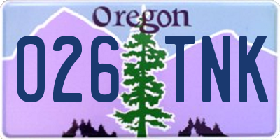 OR license plate 026TNK
