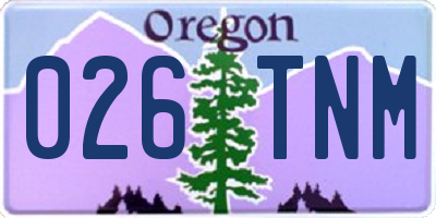 OR license plate 026TNM