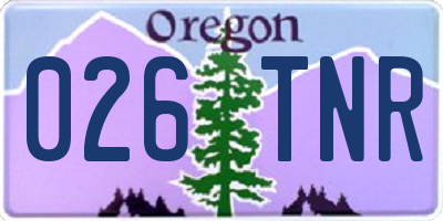 OR license plate 026TNR