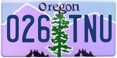 OR license plate 026TNU