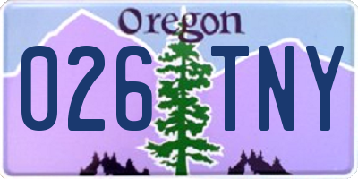 OR license plate 026TNY
