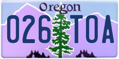 OR license plate 026TOA
