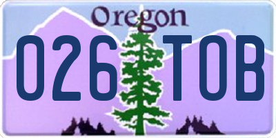 OR license plate 026TOB