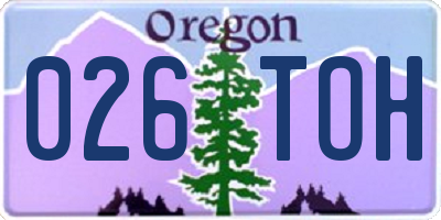 OR license plate 026TOH