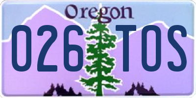 OR license plate 026TOS