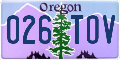OR license plate 026TOV