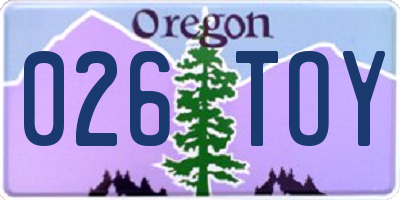 OR license plate 026TOY