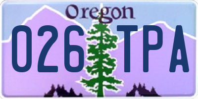 OR license plate 026TPA