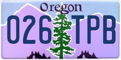 OR license plate 026TPB