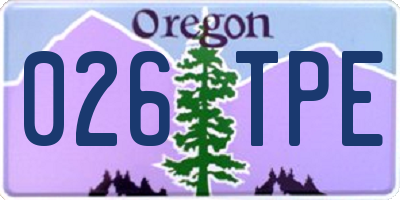 OR license plate 026TPE