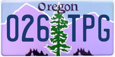 OR license plate 026TPG