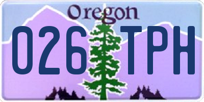 OR license plate 026TPH