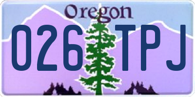 OR license plate 026TPJ