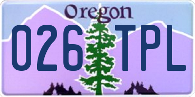 OR license plate 026TPL