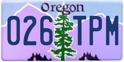 OR license plate 026TPM