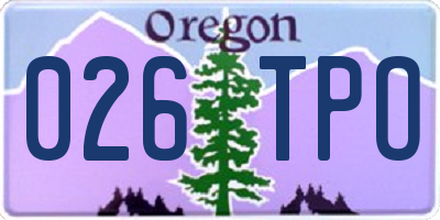 OR license plate 026TPO