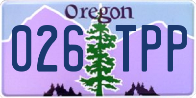 OR license plate 026TPP