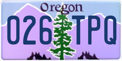 OR license plate 026TPQ
