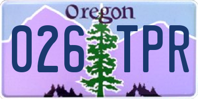 OR license plate 026TPR