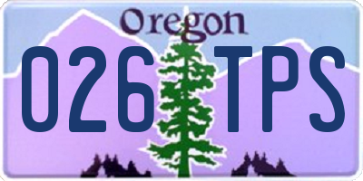 OR license plate 026TPS