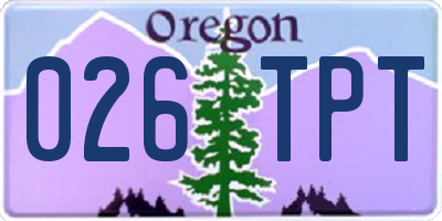 OR license plate 026TPT