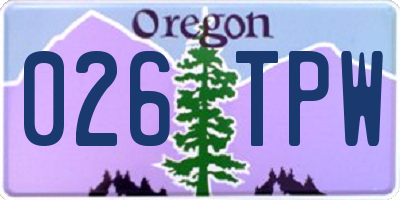 OR license plate 026TPW