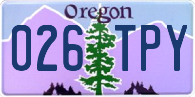 OR license plate 026TPY