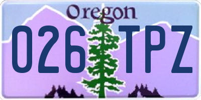 OR license plate 026TPZ