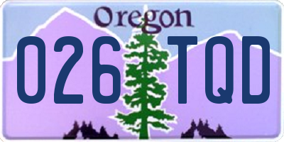 OR license plate 026TQD