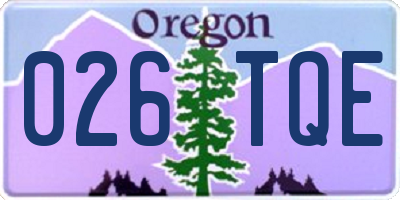 OR license plate 026TQE