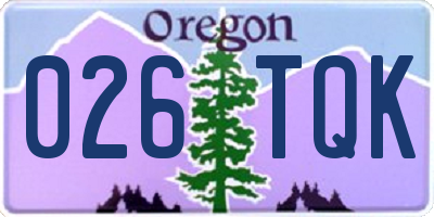 OR license plate 026TQK