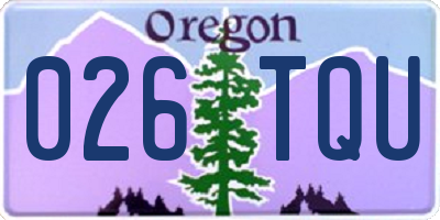 OR license plate 026TQU