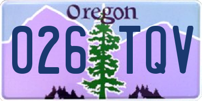 OR license plate 026TQV