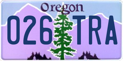 OR license plate 026TRA