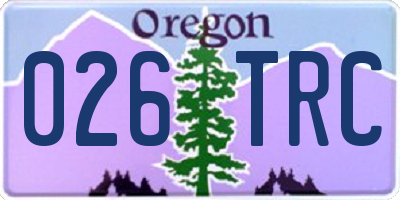 OR license plate 026TRC
