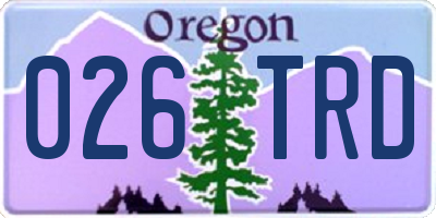 OR license plate 026TRD