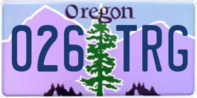 OR license plate 026TRG