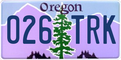 OR license plate 026TRK