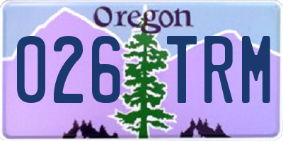 OR license plate 026TRM