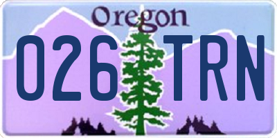 OR license plate 026TRN