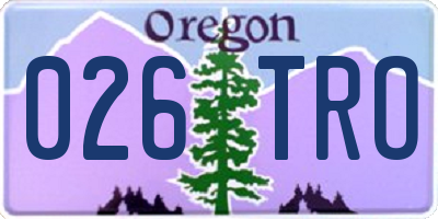 OR license plate 026TRO