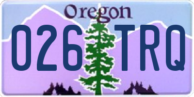 OR license plate 026TRQ