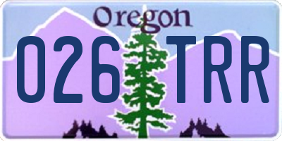 OR license plate 026TRR