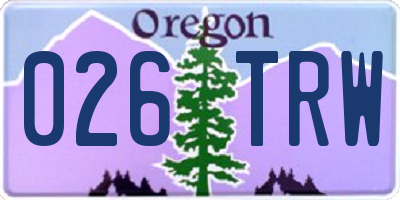 OR license plate 026TRW