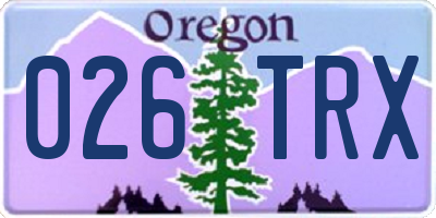 OR license plate 026TRX
