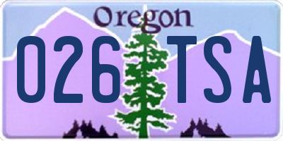 OR license plate 026TSA
